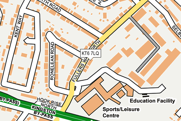 KT6 7LQ map - OS OpenMap – Local (Ordnance Survey)