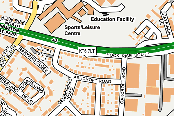 KT6 7LT map - OS OpenMap – Local (Ordnance Survey)