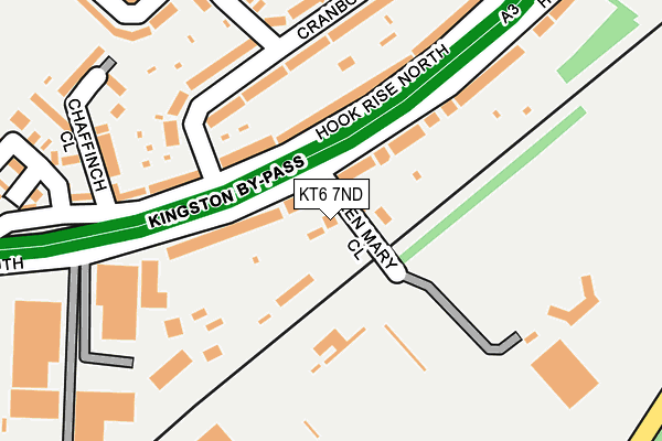 KT6 7ND map - OS OpenMap – Local (Ordnance Survey)