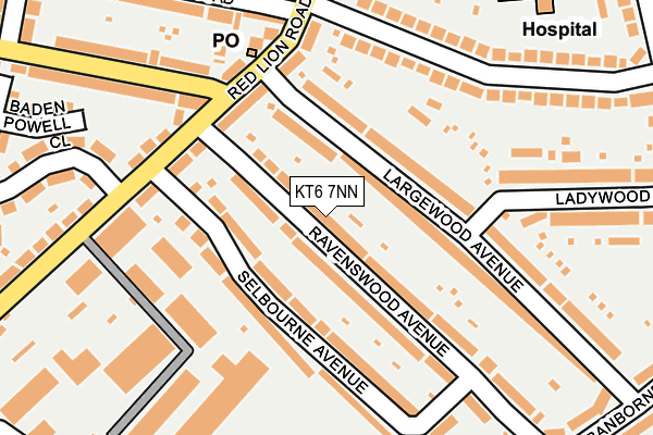 KT6 7NN map - OS OpenMap – Local (Ordnance Survey)
