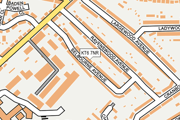 KT6 7NR map - OS OpenMap – Local (Ordnance Survey)