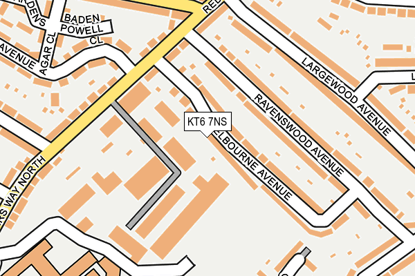 KT6 7NS map - OS OpenMap – Local (Ordnance Survey)
