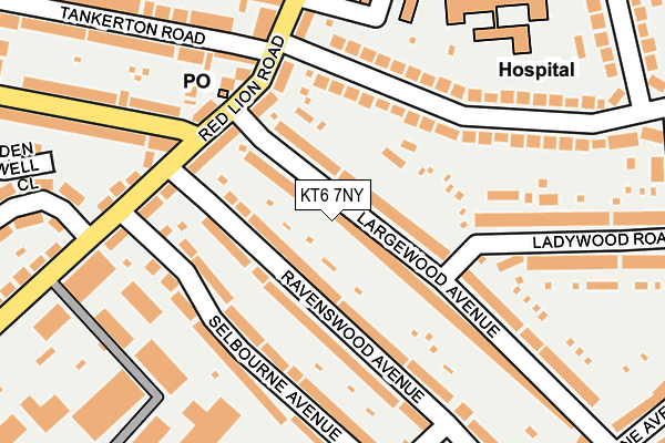 KT6 7NY map - OS OpenMap – Local (Ordnance Survey)