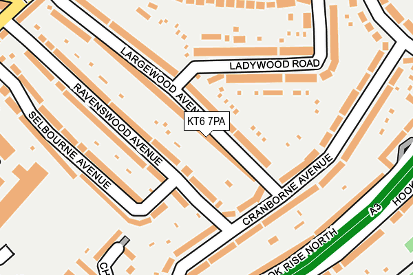 KT6 7PA map - OS OpenMap – Local (Ordnance Survey)