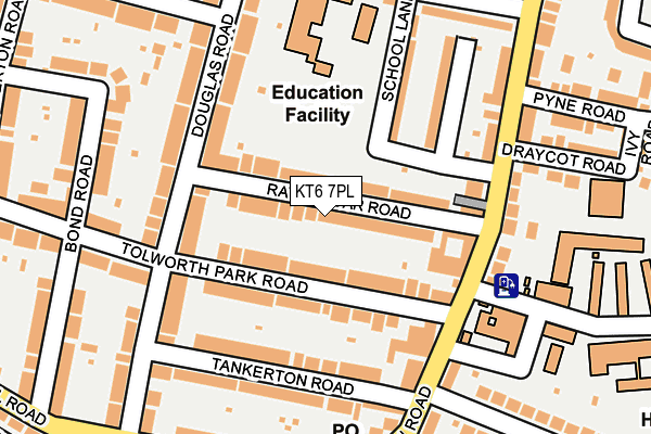 KT6 7PL map - OS OpenMap – Local (Ordnance Survey)