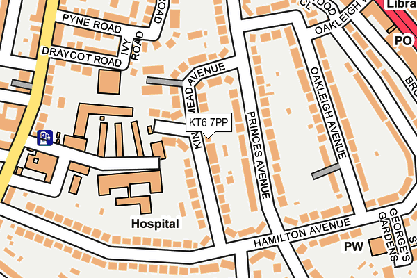 KT6 7PP map - OS OpenMap – Local (Ordnance Survey)