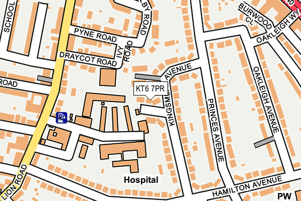 KT6 7PR map - OS OpenMap – Local (Ordnance Survey)