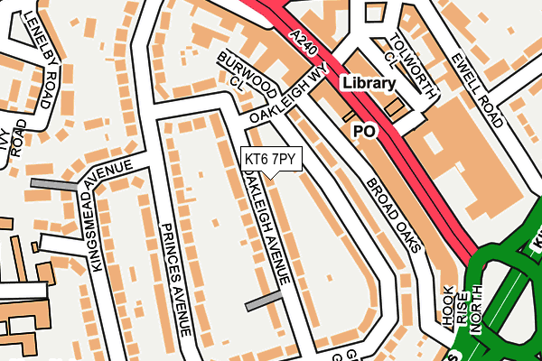 KT6 7PY map - OS OpenMap – Local (Ordnance Survey)