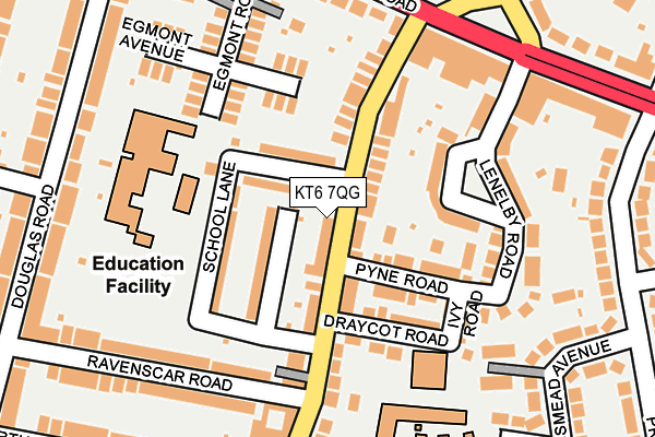 KT6 7QG map - OS OpenMap – Local (Ordnance Survey)