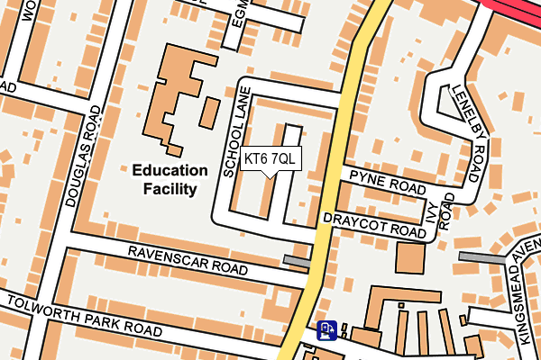 KT6 7QL map - OS OpenMap – Local (Ordnance Survey)