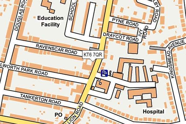 KT6 7QR map - OS OpenMap – Local (Ordnance Survey)