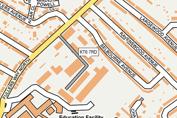 KT6 7RD map - OS OpenMap – Local (Ordnance Survey)