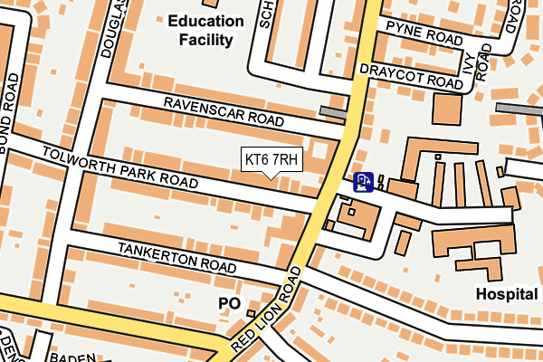 KT6 7RH map - OS OpenMap – Local (Ordnance Survey)