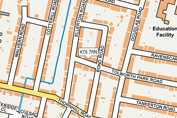 KT6 7RN map - OS OpenMap – Local (Ordnance Survey)