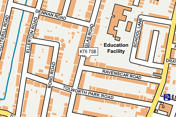 KT6 7SB map - OS OpenMap – Local (Ordnance Survey)