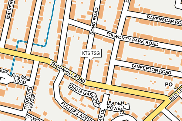 KT6 7SG map - OS OpenMap – Local (Ordnance Survey)