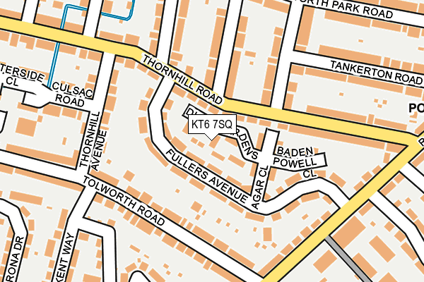 KT6 7SQ map - OS OpenMap – Local (Ordnance Survey)