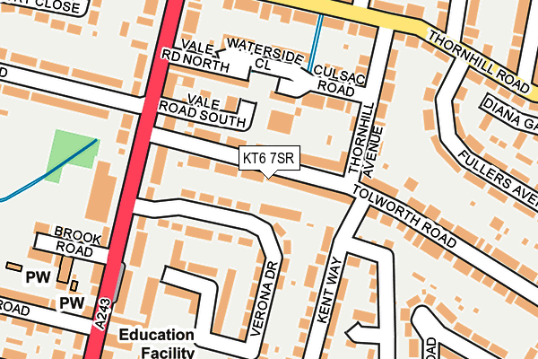 KT6 7SR map - OS OpenMap – Local (Ordnance Survey)