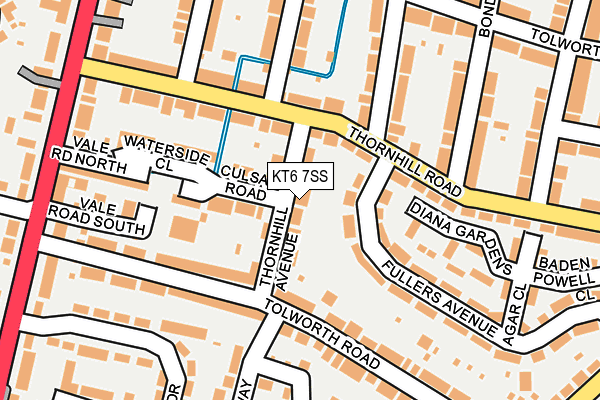 KT6 7SS map - OS OpenMap – Local (Ordnance Survey)