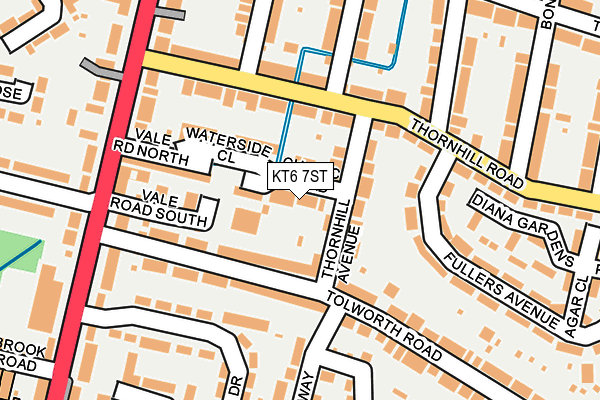 KT6 7ST map - OS OpenMap – Local (Ordnance Survey)