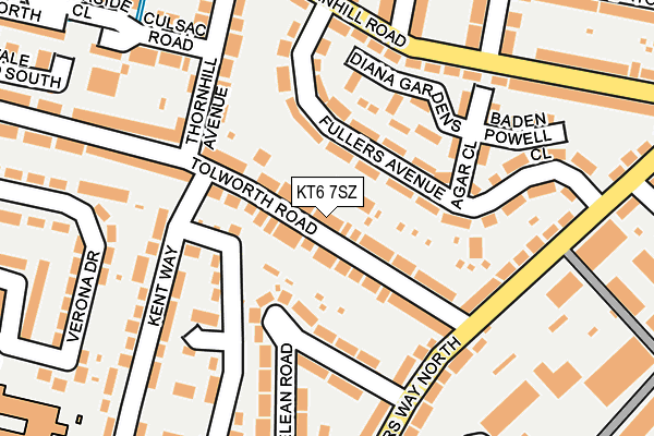 KT6 7SZ map - OS OpenMap – Local (Ordnance Survey)