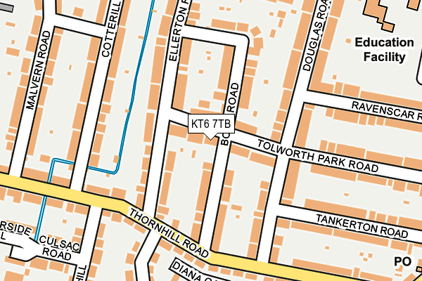 KT6 7TB map - OS OpenMap – Local (Ordnance Survey)