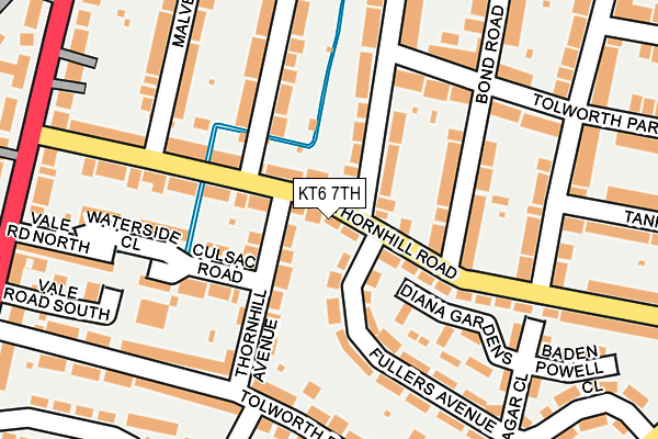 KT6 7TH map - OS OpenMap – Local (Ordnance Survey)