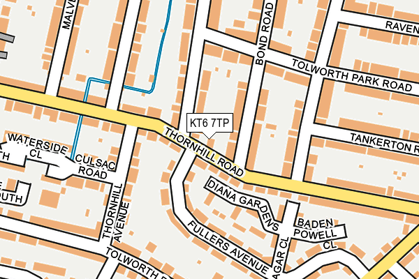 KT6 7TP map - OS OpenMap – Local (Ordnance Survey)