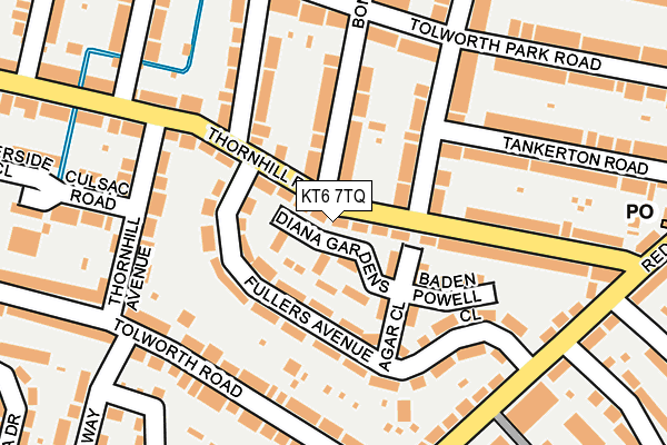 KT6 7TQ map - OS OpenMap – Local (Ordnance Survey)