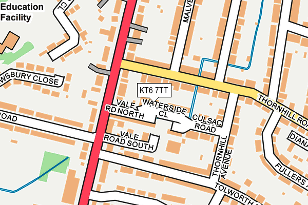 KT6 7TT map - OS OpenMap – Local (Ordnance Survey)