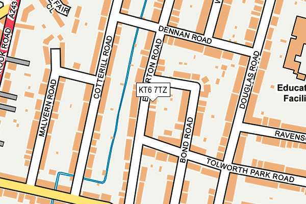 KT6 7TZ map - OS OpenMap – Local (Ordnance Survey)