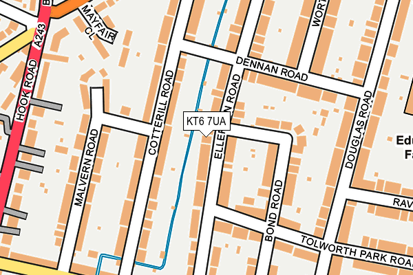 KT6 7UA map - OS OpenMap – Local (Ordnance Survey)