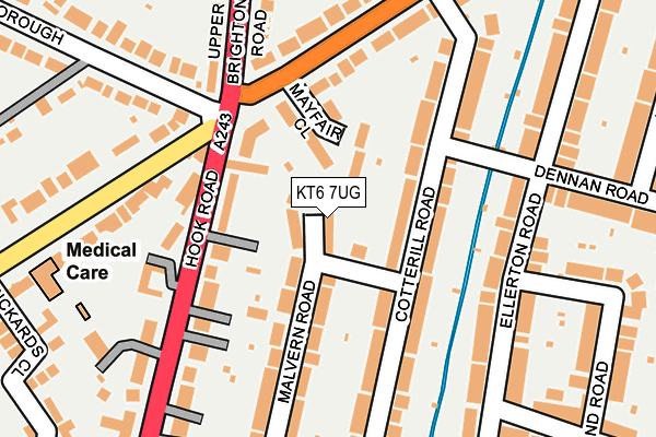 KT6 7UG map - OS OpenMap – Local (Ordnance Survey)