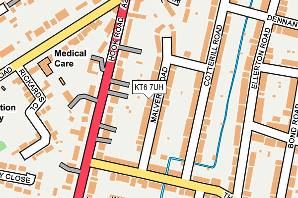 KT6 7UH map - OS OpenMap – Local (Ordnance Survey)