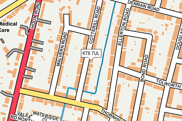 KT6 7UL map - OS OpenMap – Local (Ordnance Survey)