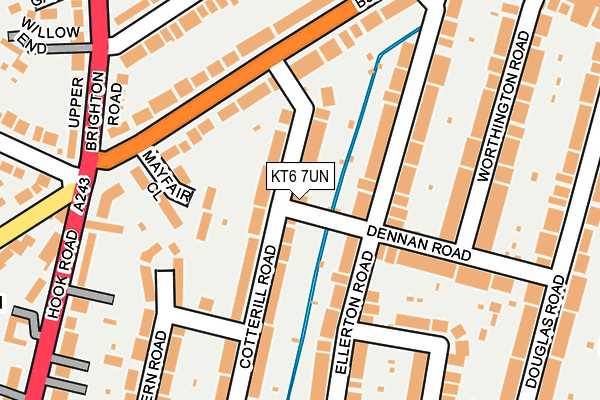 KT6 7UN map - OS OpenMap – Local (Ordnance Survey)