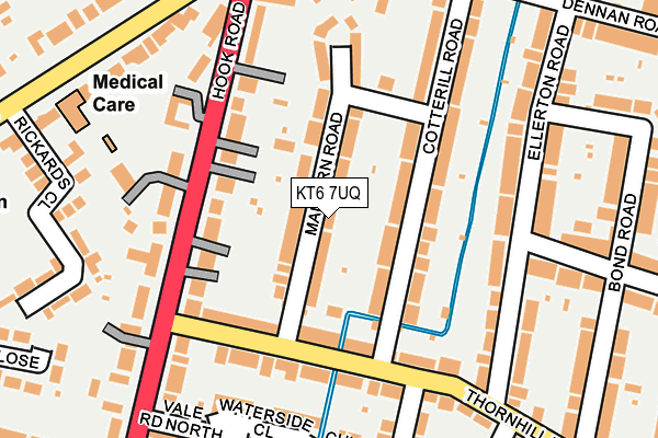 KT6 7UQ map - OS OpenMap – Local (Ordnance Survey)