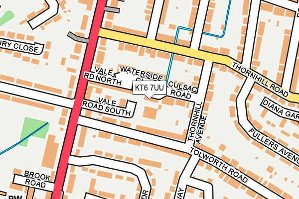 KT6 7UU map - OS OpenMap – Local (Ordnance Survey)