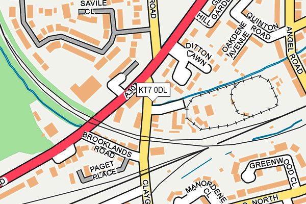 KT7 0DL map - OS OpenMap – Local (Ordnance Survey)