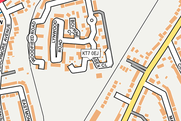 KT7 0EJ map - OS OpenMap – Local (Ordnance Survey)