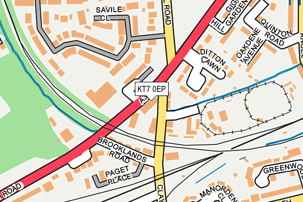 KT7 0EP map - OS OpenMap – Local (Ordnance Survey)