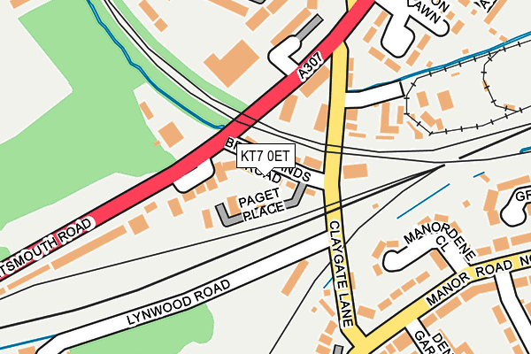 KT7 0ET map - OS OpenMap – Local (Ordnance Survey)