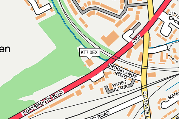 KT7 0EX map - OS OpenMap – Local (Ordnance Survey)