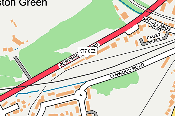 KT7 0EZ map - OS OpenMap – Local (Ordnance Survey)