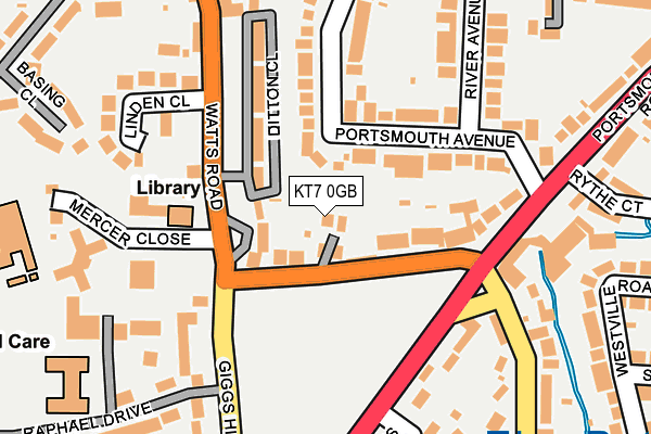 KT7 0GB map - OS OpenMap – Local (Ordnance Survey)