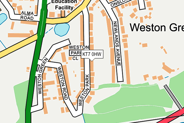 KT7 0HW map - OS OpenMap – Local (Ordnance Survey)