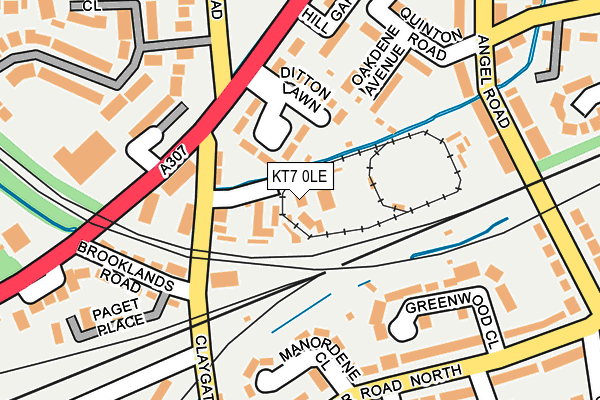 KT7 0LE map - OS OpenMap – Local (Ordnance Survey)