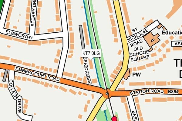 KT7 0LG map - OS OpenMap – Local (Ordnance Survey)