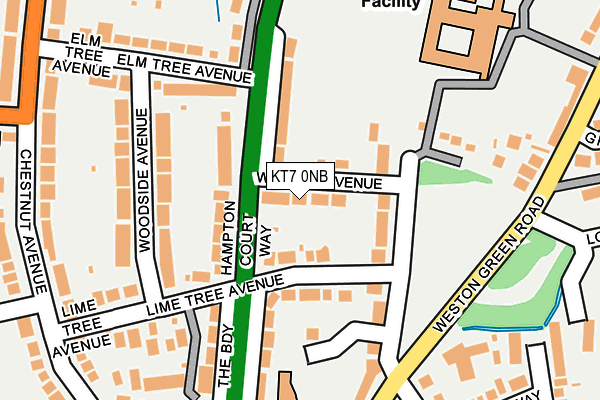 KT7 0NB map - OS OpenMap – Local (Ordnance Survey)