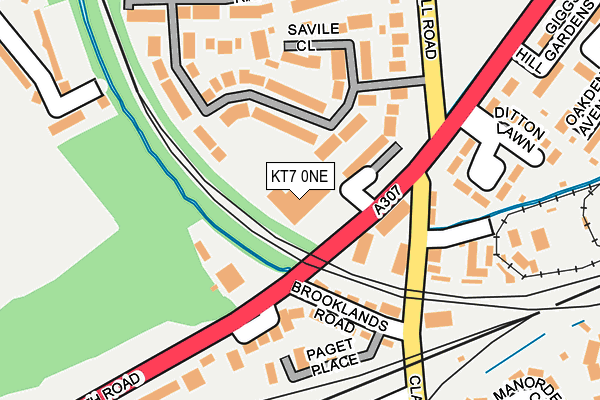 KT7 0NE map - OS OpenMap – Local (Ordnance Survey)